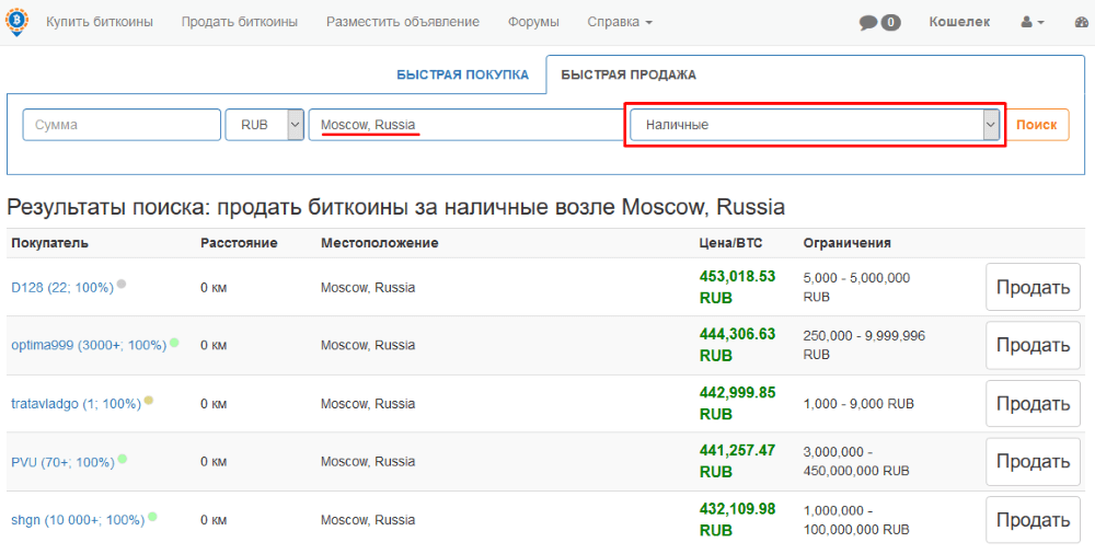 продажа биткоин за наличные деньги